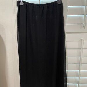 Beautiful Black Chiffon Lined Maxi Skirt Size 2X NWOT